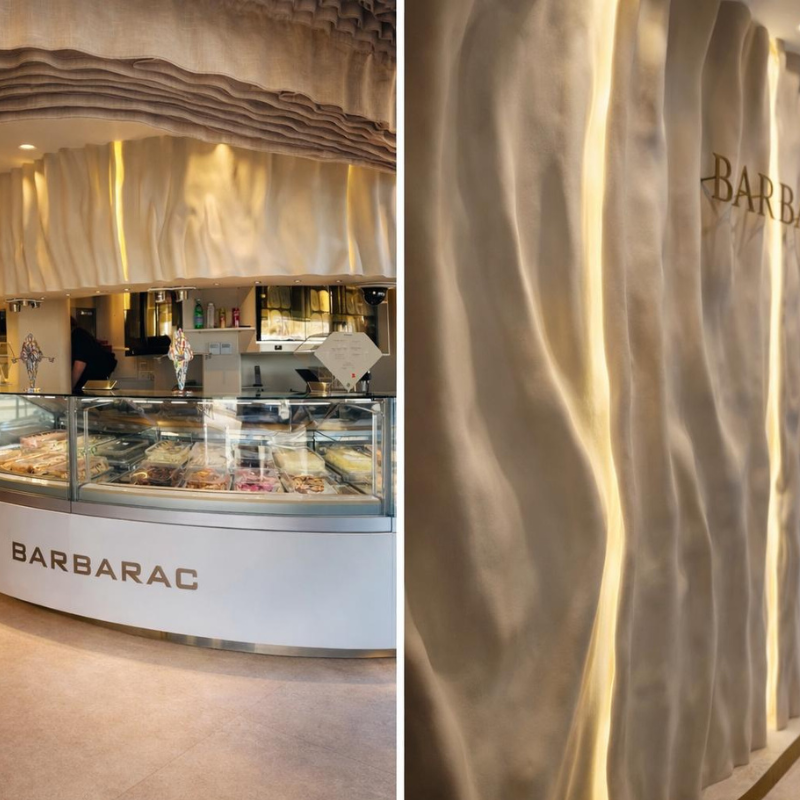 Devantier du glacier Barbarac créer par notre entreprise de renovation à Saint Tropez rue général Allard