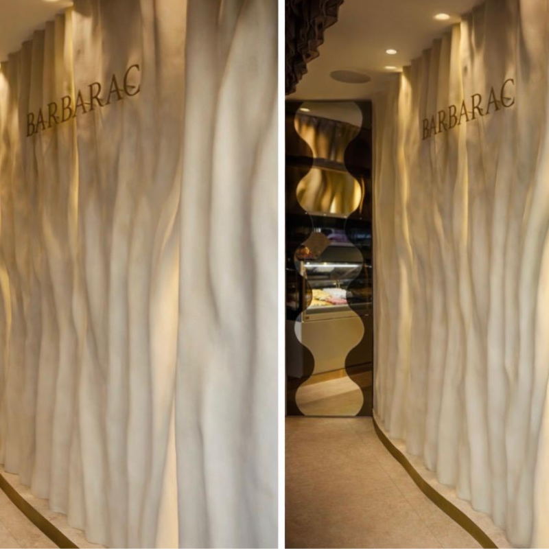 Accueil du glacier Barbarac réalisé par notre entreprise de renovation à Saint Tropez